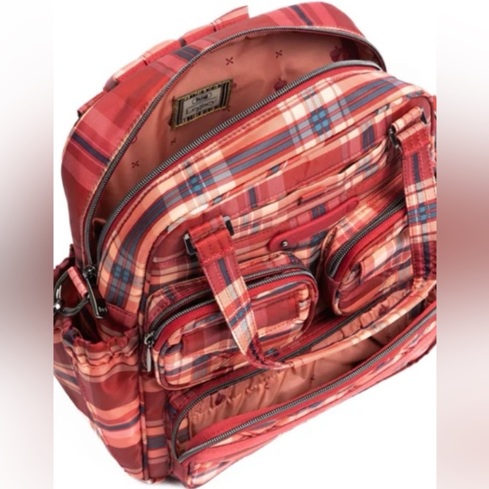 Legacy Collection Mini Puddle Jumper Convertible Tote Bag 🎂Tempo Plaid Red